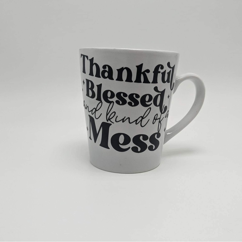 Thankful blessed mess mug